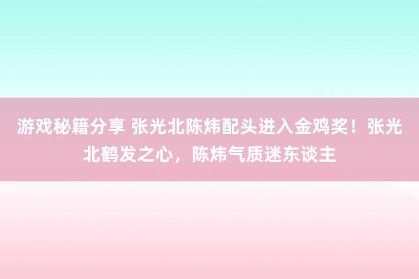 游戏秘籍分享 张光北陈炜配头进入金鸡奖！张光北鹤发之心，陈炜气质迷东谈主