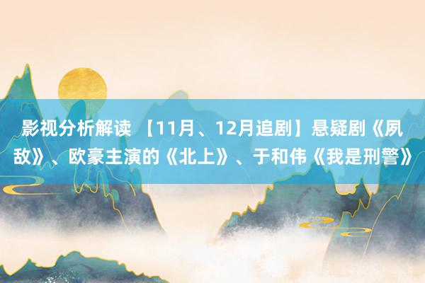 影视分析解读 【11月、12月追剧】悬疑剧《夙敌》、欧豪主演的《北上》、于和伟《我是刑警》