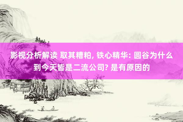 影视分析解读 取其糟粕, 铁心精华: 圆谷为什么到今天皆是二流公司? 是有原因的