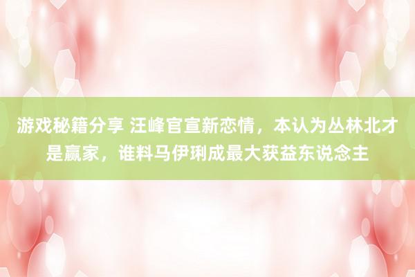 游戏秘籍分享 汪峰官宣新恋情，本认为丛林北才是赢家，谁料马伊琍成最大获益东说念主