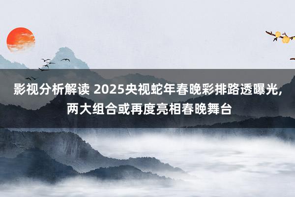 影视分析解读 2025央视蛇年春晚彩排路透曝光, 两大组合或再度亮相春晚舞台