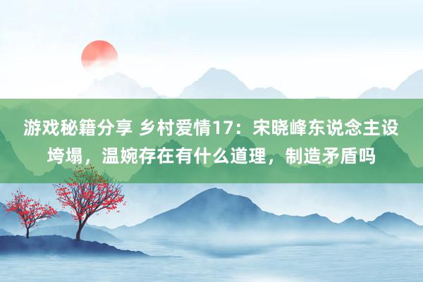 游戏秘籍分享 乡村爱情17：宋晓峰东说念主设垮塌，温婉存在有什么道理，制造矛盾吗