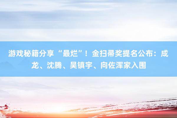 游戏秘籍分享 “最烂”！金扫帚奖提名公布：成龙、沈腾、吴镇宇、向佐浑家入围