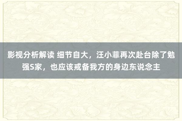 影视分析解读 细节自大，汪小菲再次赴台除了勉强S家，也应该戒备我方的身边东说念主