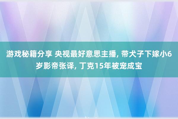 游戏秘籍分享 央视最好意思主播, 带犬子下嫁小6岁影帝张译, 丁克15年被宠成宝